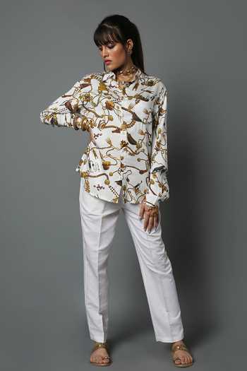 House Of Three Dravidian Jewel Print Shirt 