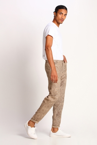 Son of A Noble Snob Linen Printed Trousers