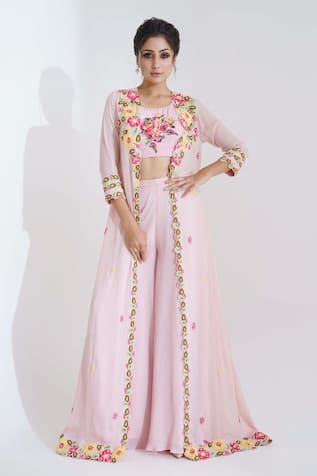 Suruchi Parakh Embroidered Pant Set With Jacket 
