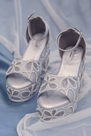 Isabelle Embroidered Platform Wedges 