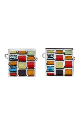 Closet Code Geometric Enamel Cufflinks