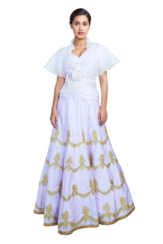 Bhairavi Jaikishan Organza Jacket & Lehenga Set