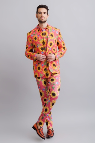 Nautanky Sunflower Print Blazer & Pant Set