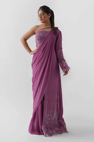 Suruchi Parakh Pre-Draped Saree With Embroidered Blouse 