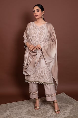 Chikankari Chanderi Kurta Set 