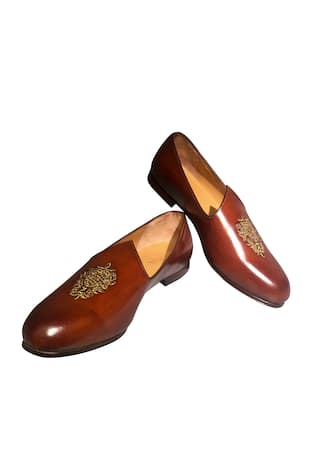 Leather Embroidered Formal Shoes