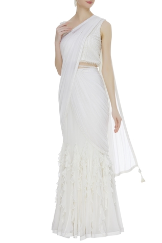 ARPAN VOHRA Ruffle style saree with blouse