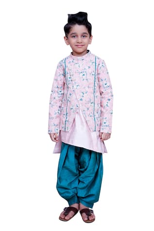 Kurta with printed jacket and salwar 