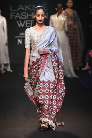 Hand embroidered saree with blouse 
