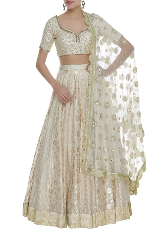 Priyanka Jain Chanderi Printed Lehenga Set