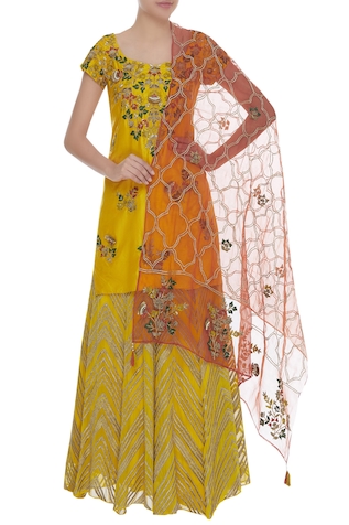 Samatvam by Anjali Bhaskar Sequins & Bead Embroidered Kurta Lehenga set