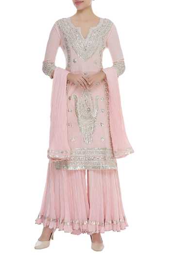 Nazar By Indu Gota Pati Embroidered kurta Sharara Set 