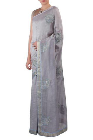Embroidered saree with blouse  