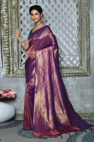 Nazaakat by Samara Singh Woven Leaf Motifs Saree