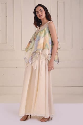 Shwetanga Organic Cotton Flared Top & Sharara Set 