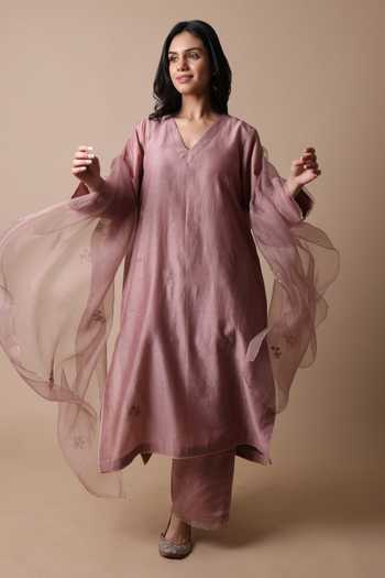Rhua Afsa Chanderi Silk Kurta Set 