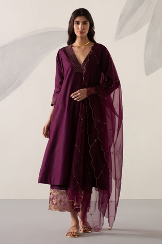 Sureena Chowdhri Embroidered Anarkali Palazzo Set