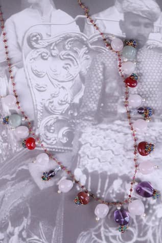 Gold Semi Precious Gemstone Necklace 