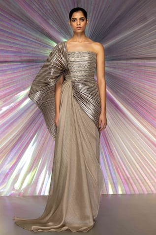 Buy Bluish Grey Silk Saree With Banglori Silk Blouse Online - SARV02959 |  Andaaz Fashion