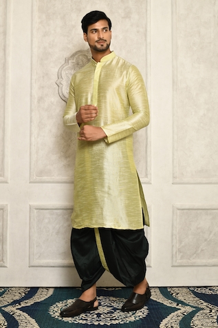 Aryavir Malhotra Mandarin Collar Kurta Dhoti Pant Set