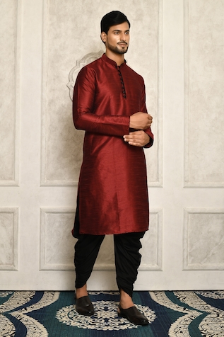 Aryavir Malhotra Straight Mandarin Collar Kurta & Patiala Set