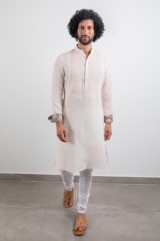 Linen Pintuck Kurta Set 