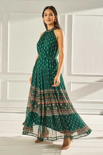 anita dongre green dress Buy Designer Deep Into The Forest Zardozi Embroidered Silk Dress