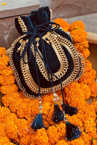 Velvet Embroidered Potli Bag 