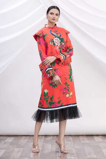 MR. Ajay Kumar Cotton Floral Printed Shirt Dress 