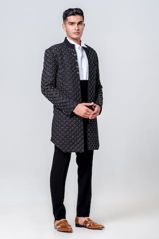 Sequin Embellished Long Jacket Trouser Set 