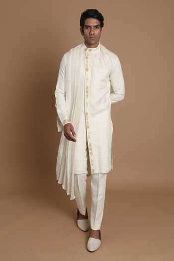 House Of Armuse Handloom Silk Draped Kurta 
