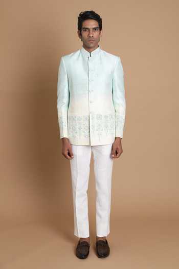 House Of Armuse Raw Silk Embroidered Bandhgala  