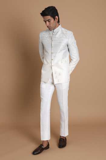 House Of Armuse Raw Silk Embroidered Bandhgala  