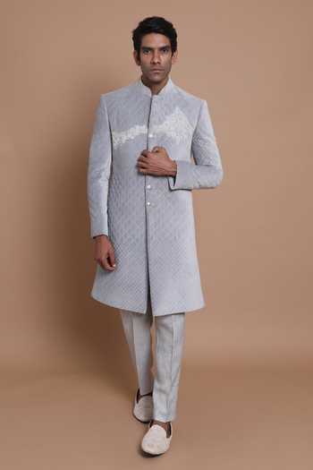 House Of Armuse Velvet Quilted Sherwani Set  