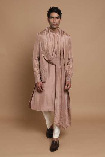 House Of Armuse Malai Silk Draped Kurta 