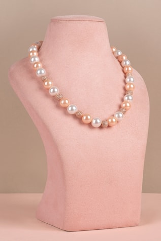 22K Gold Plated Pearl Beaded Necklace 
