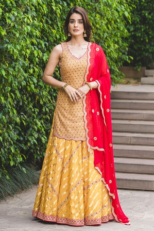 Nitika Gujral Tissue Banarasi Lehenga Set
