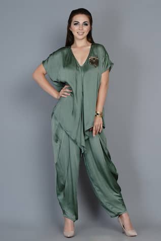 Asymmetric Top & Dhoti Pant Set 