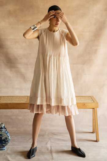 Swatti Kapoor Ansee Handwoven Chanderi Mul Dress 