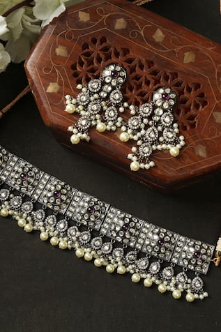 Bead & Kundan Polki Necklace Set 