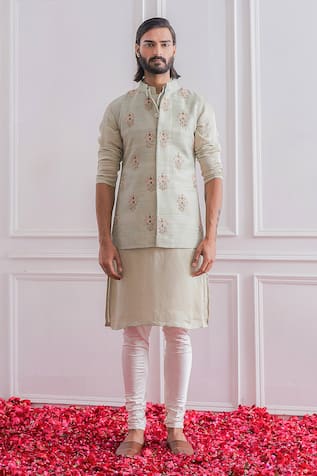 Floral Embroidered Nehru Jacket 