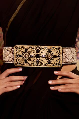 Velvet Brocade Embroidered Belt 