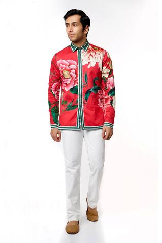 Floral Motif Digital Print Shirt 