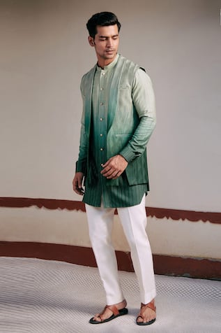 Tarangini Ombre Bundi Kurta Set 