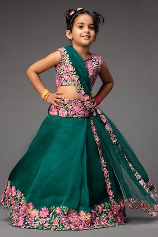 Organza Embroidered Lehenga Set 