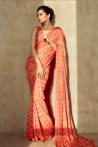 Yoshita Couture Tie Dye Saree With Blouse