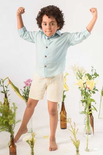 Littleens Handloom Stripe Organic Cotton Shirt 
