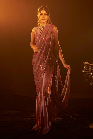 Tasuvure Indies Flavina Pre-Draped Saree Gown