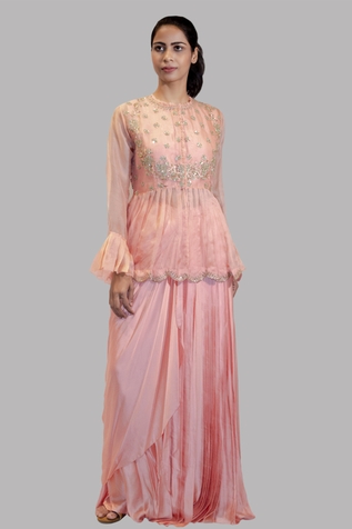 Aksh Embroidered Jacket & Skirt Set