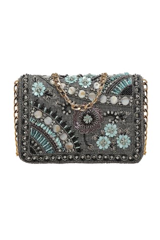 Geometric Embroidered Clutch 